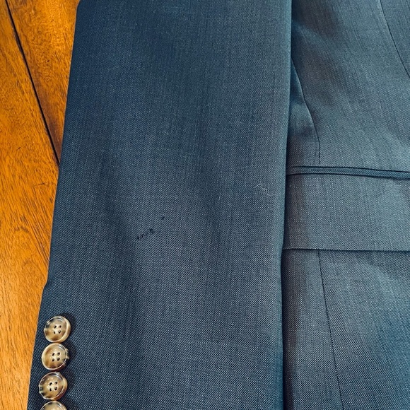 J. Crew Thompson Heathered Navy 100% Wool 38S Suit Jacket Sport Coat Flawed - Picture 13 of 13